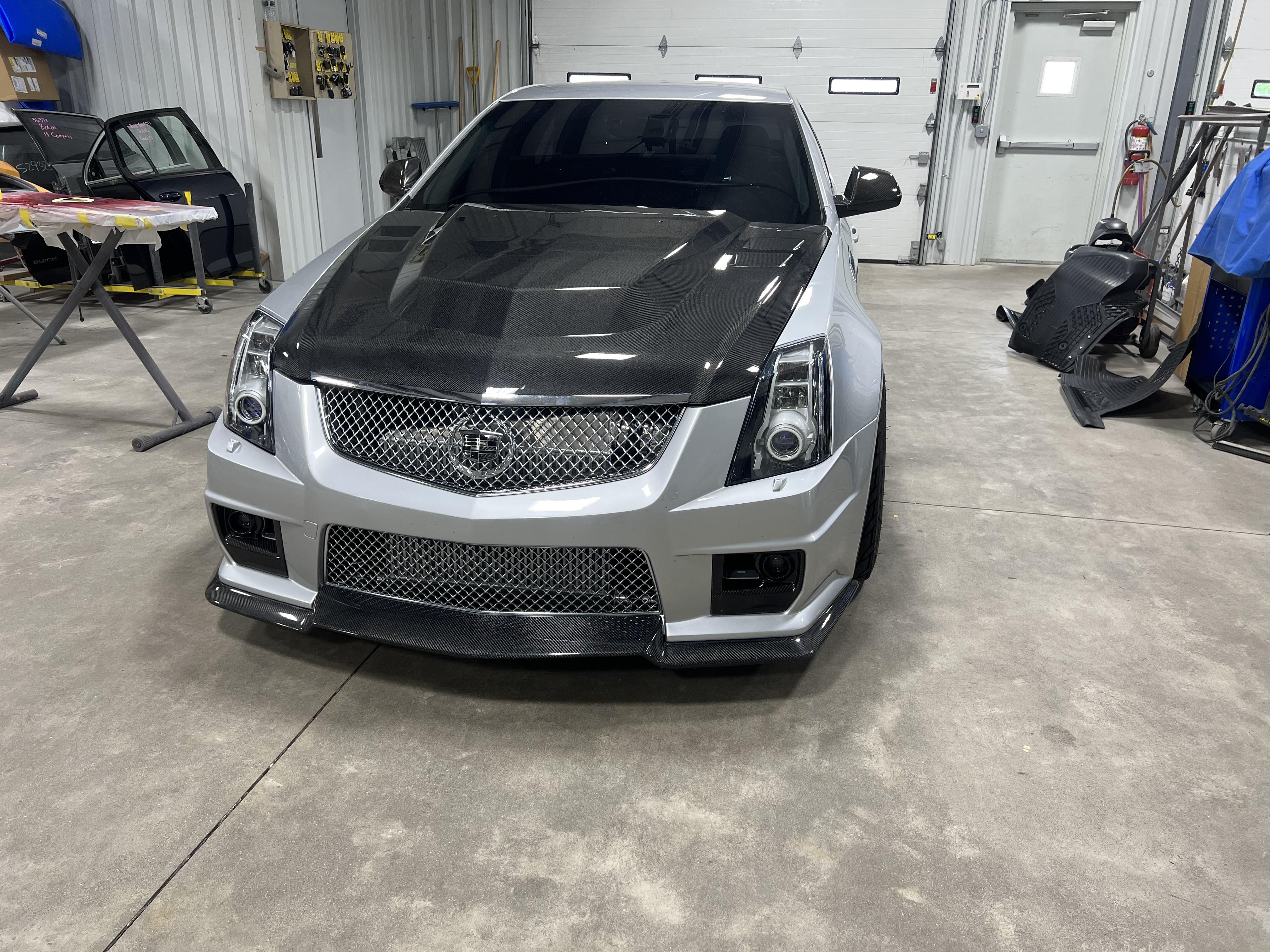 2009-2015 Cadillac CTS-V V2 SDP Style Carbon Fiber Cowl Hood